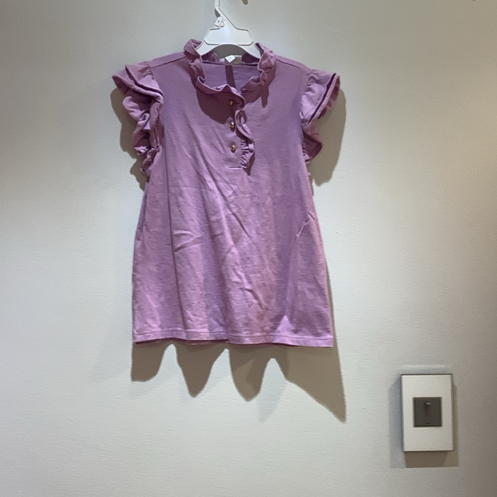 Janie and Jack Girls' Tops in White, Blue, and Purple - Picture 2 of 5